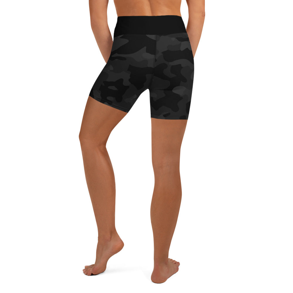 Premium BLACK CAMO Yoga Shorts