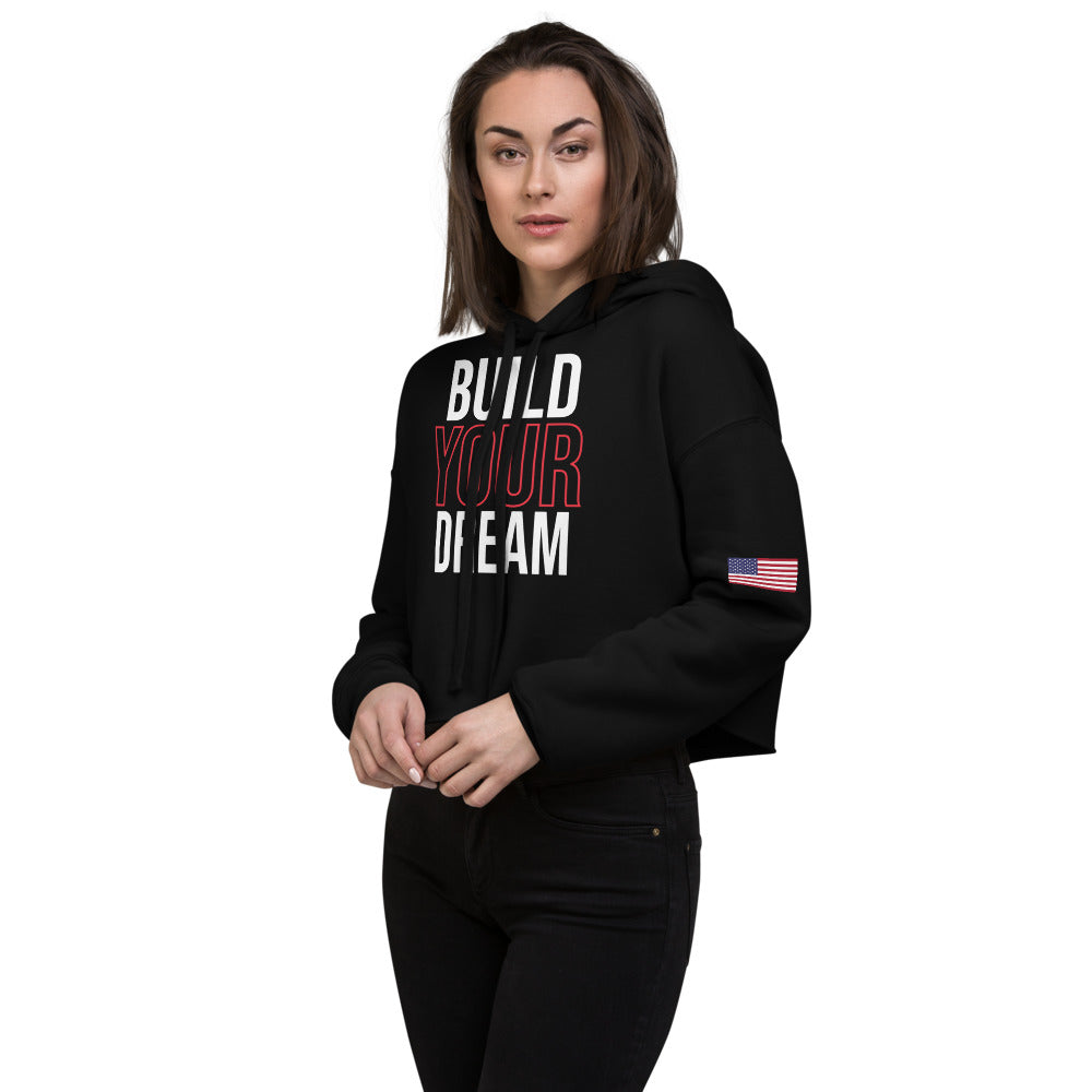 American BUILD YOUR DREAM Crop Hoodie (Dark Collection)