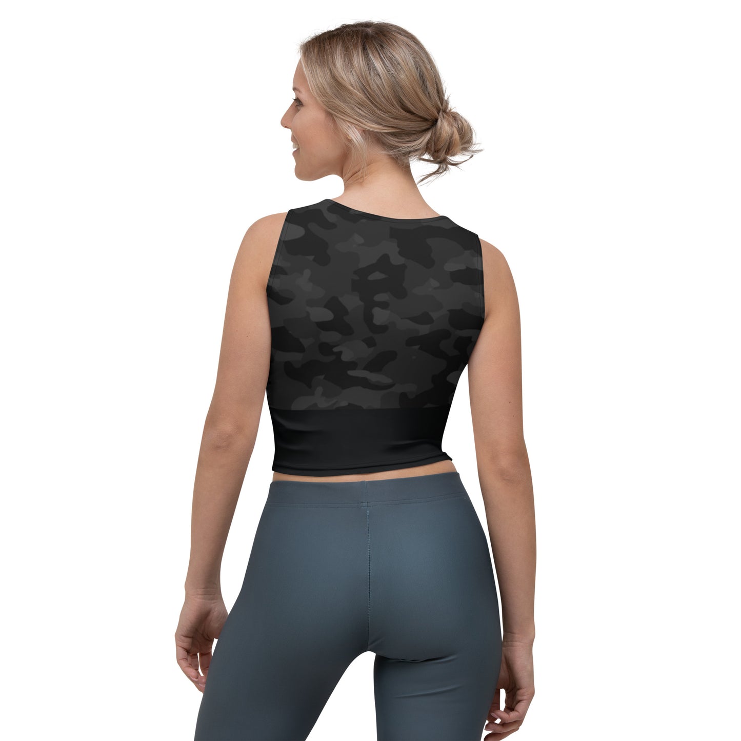 Premium BLACK CAMO Athletic Crop Top