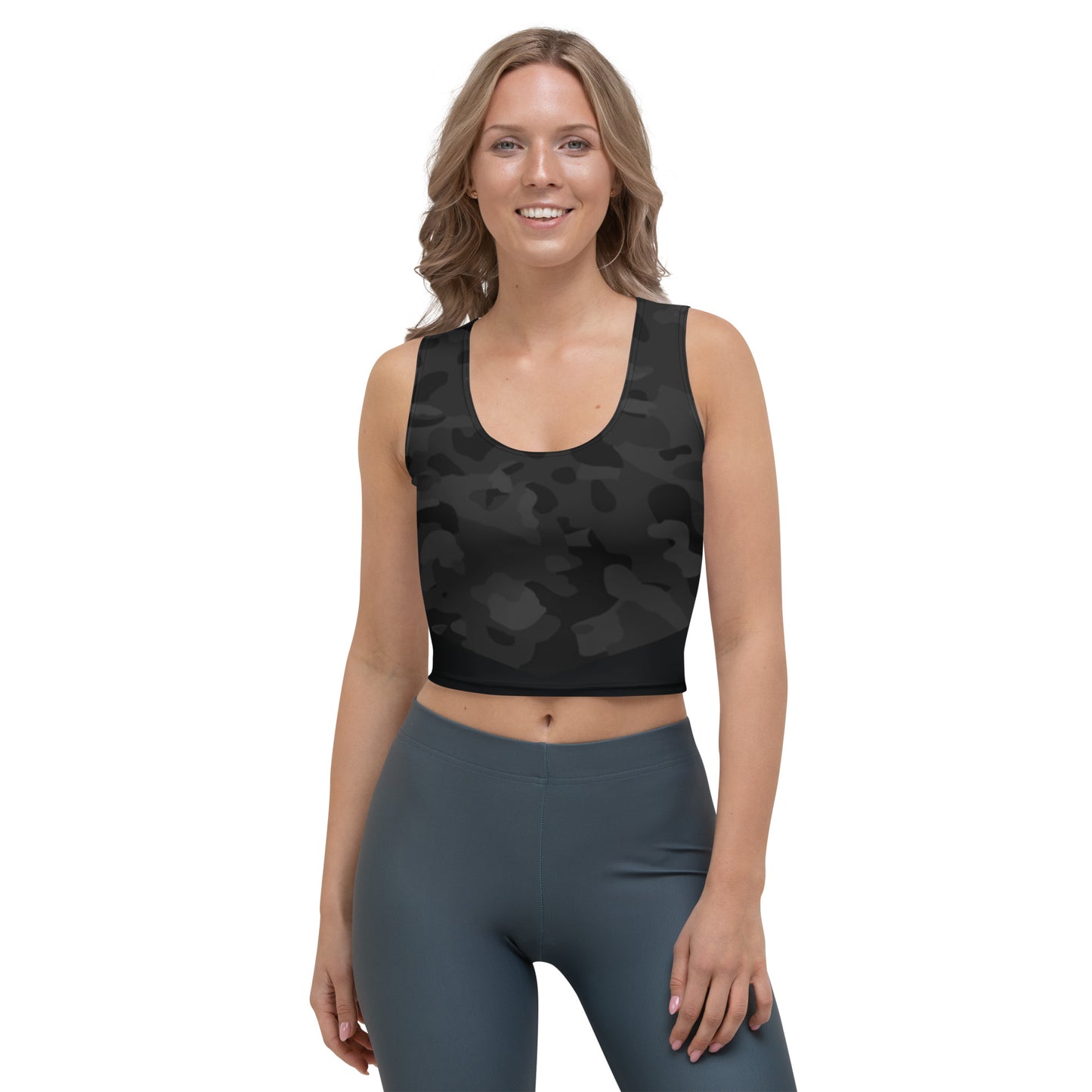 Premium BLACK CAMO Athletic Crop Top