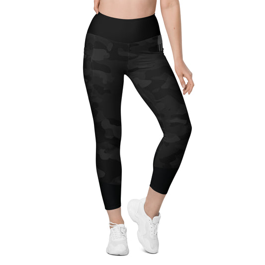 Premium BLACK CAMO Women's Leggings with pockets