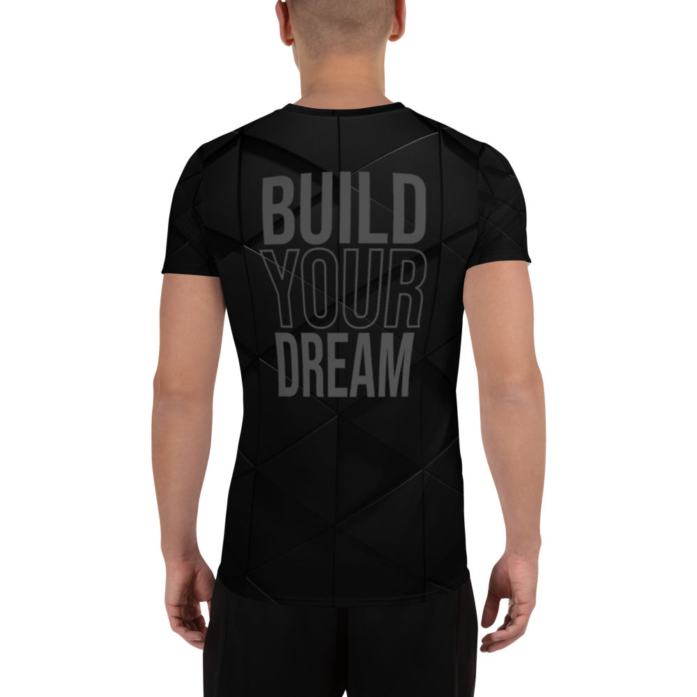 Premium BUILD YOUR DREAM Men's Athletic T-shirt (Black as Night Series)