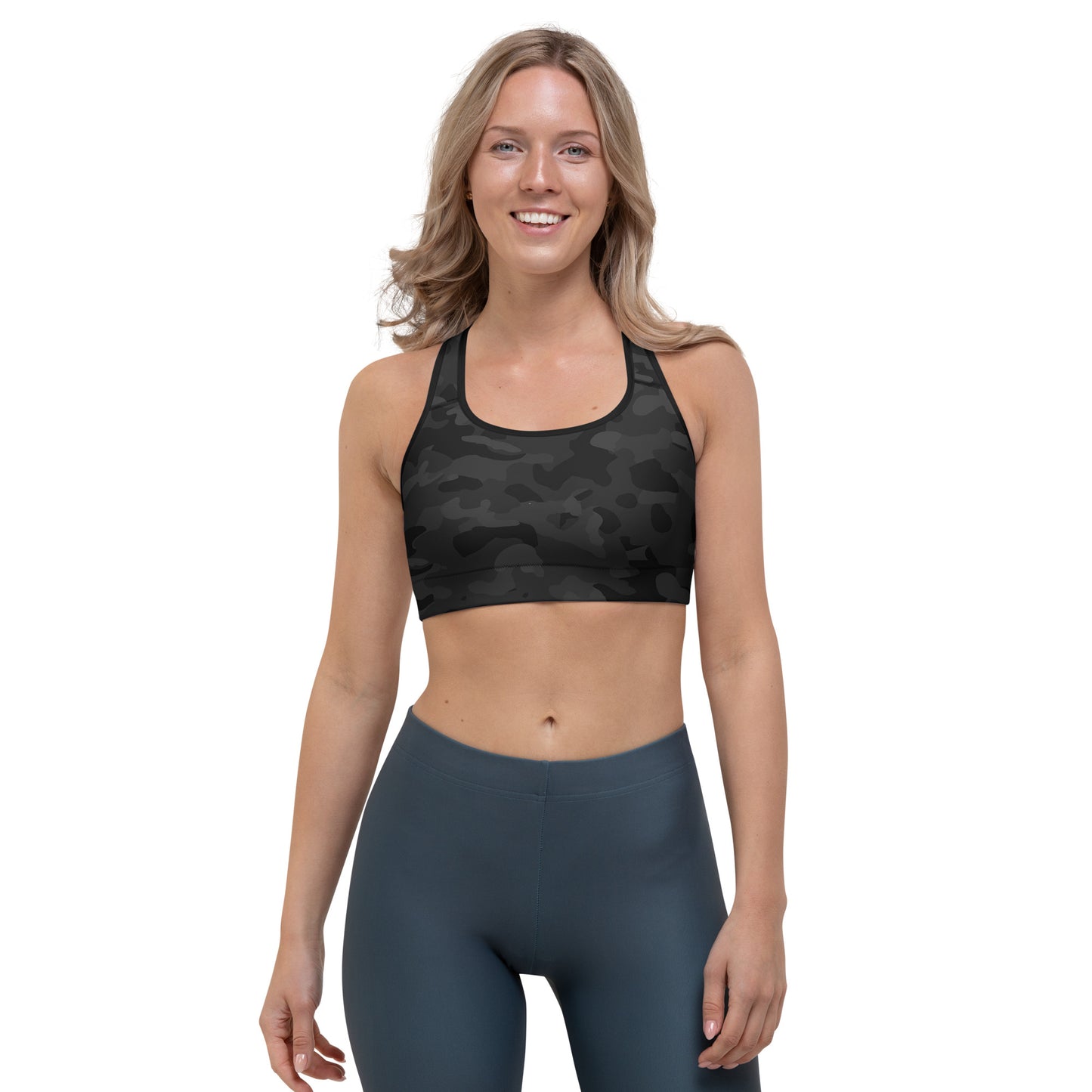 Premium BLACK CAMO Sports bra