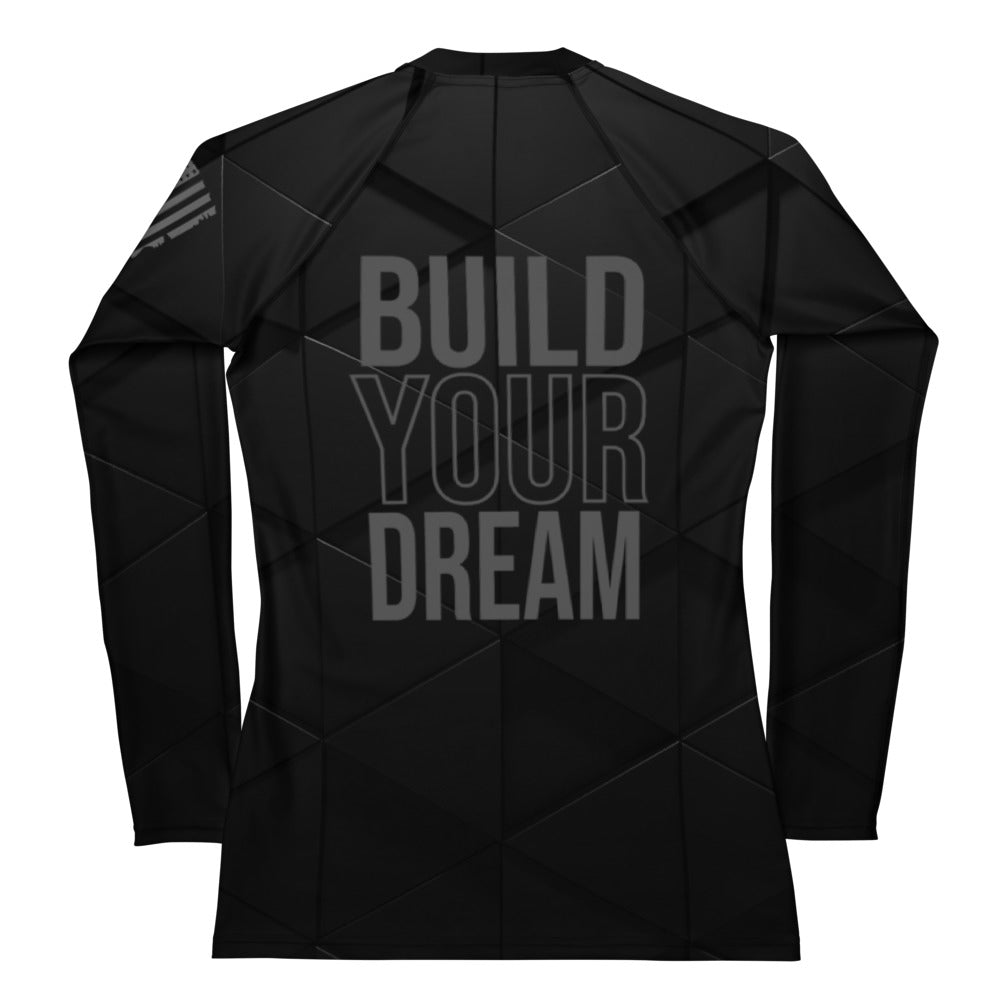 Premium BUILD YOUR DREAM Women's Spandex Long-sleeve (Black as Night Series)