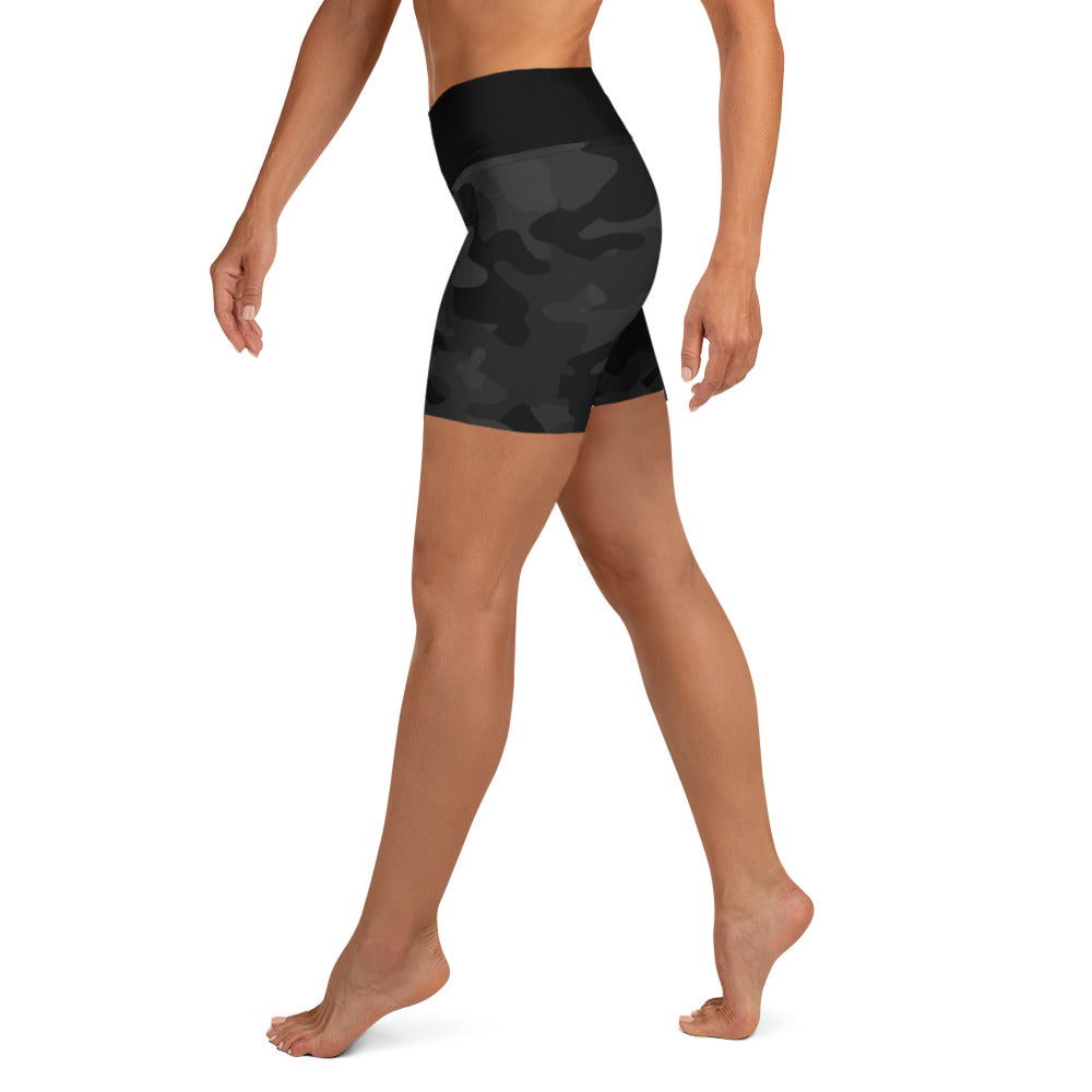 Premium BLACK CAMO Yoga Shorts