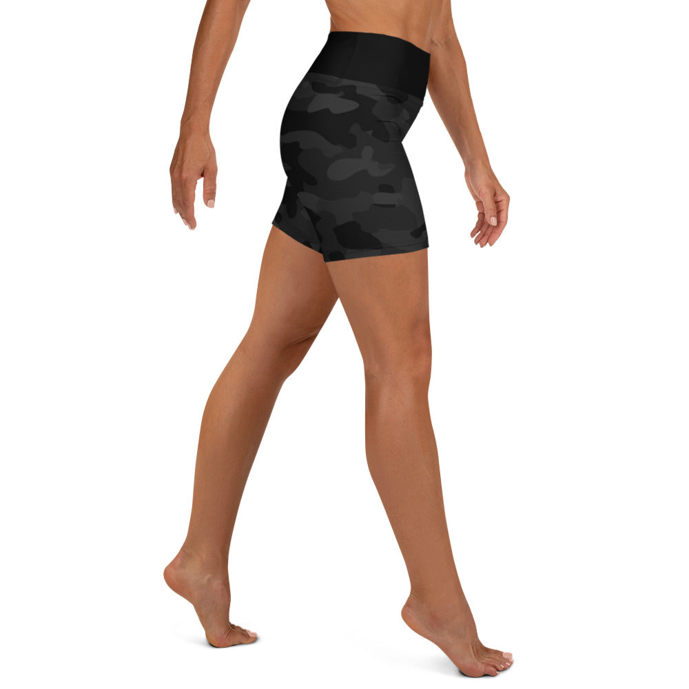 Premium BLACK CAMO Yoga Shorts