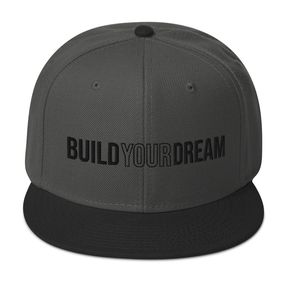 Classic BUILD YOUR DREAM Snapback Hat (Black as Night Series)