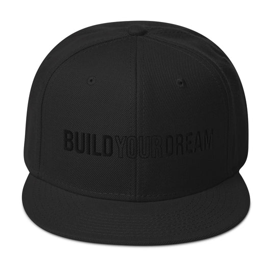 Classic BUILD YOUR DREAM Snapback Hat (Black as Night Series)