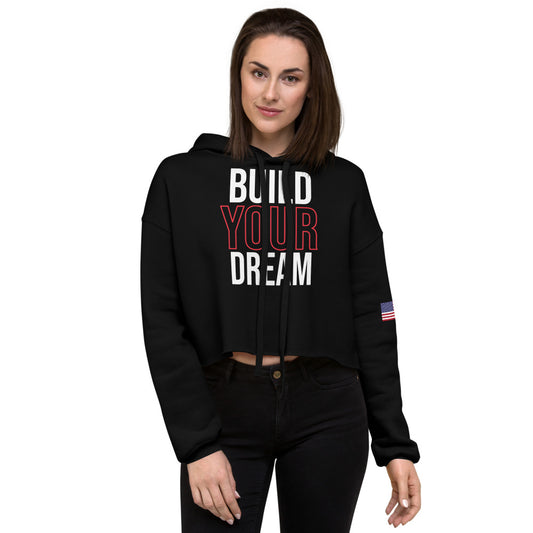 American BUILD YOUR DREAM Crop Hoodie (Dark Collection)